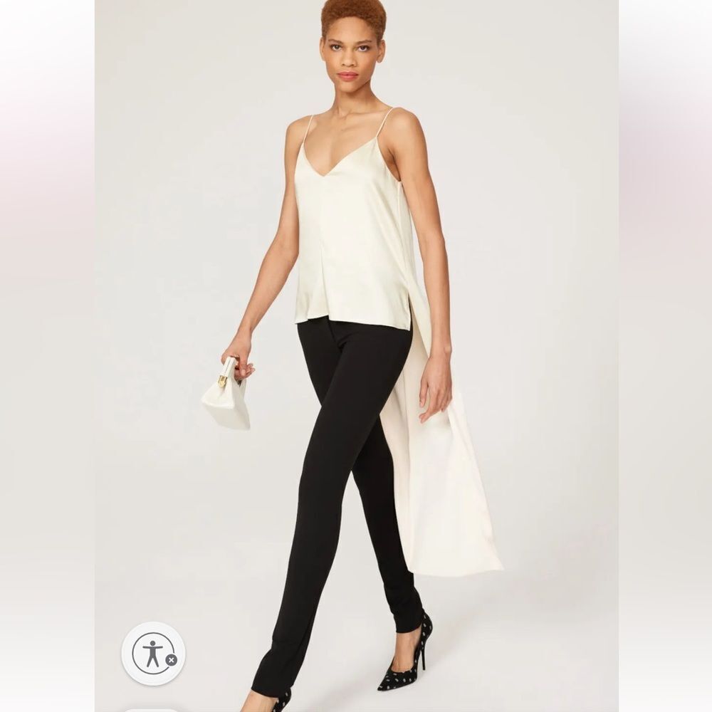 Obando Collective Cream Satin High Low Tank Top | Size 2